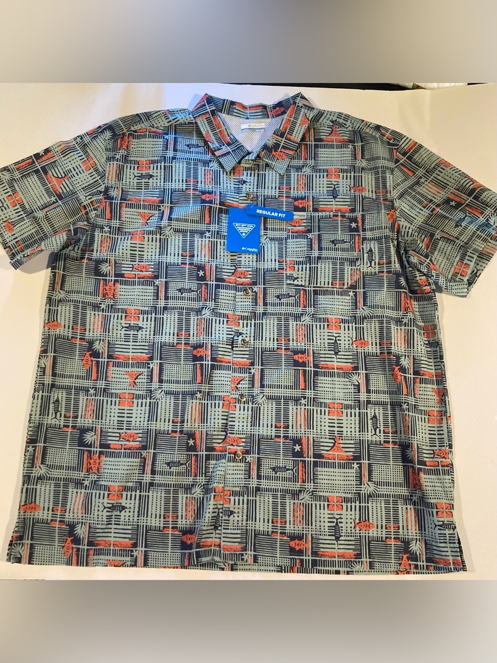NEW - Columbia Mens PFG Vented Trollers Best Fishing Short Sleeve Shirt - XXL